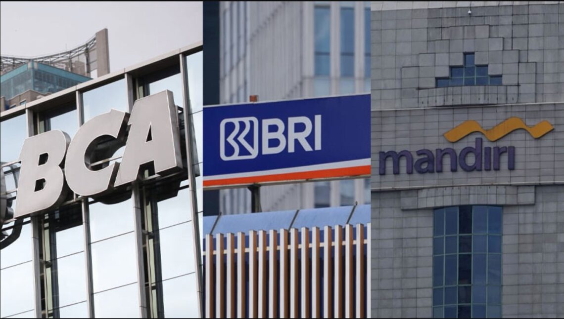 Logo bank BCA BRI dan Mandiri