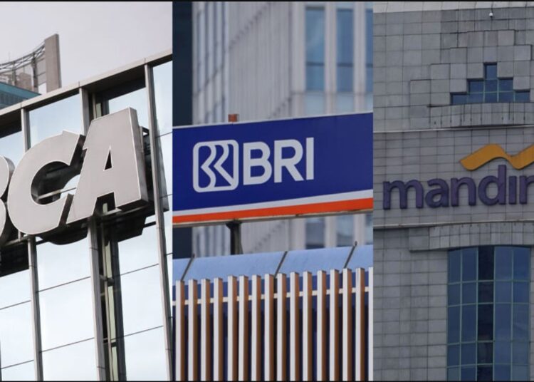 Logo bank BCA BRI dan Mandiri