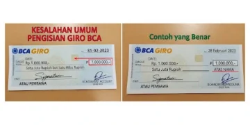 Kesalahan Umum Pengisian Giro BCA dan Contoh yang Benar