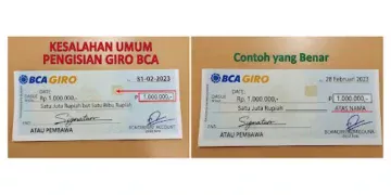 Kesalahan Umum Pengisian Giro BCA dan Contoh yang Benar