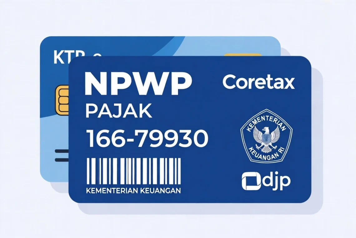 Ilustrasi kartu NPWP terintegrasi NIK untuk panduan perpajakan Indonesia 2026