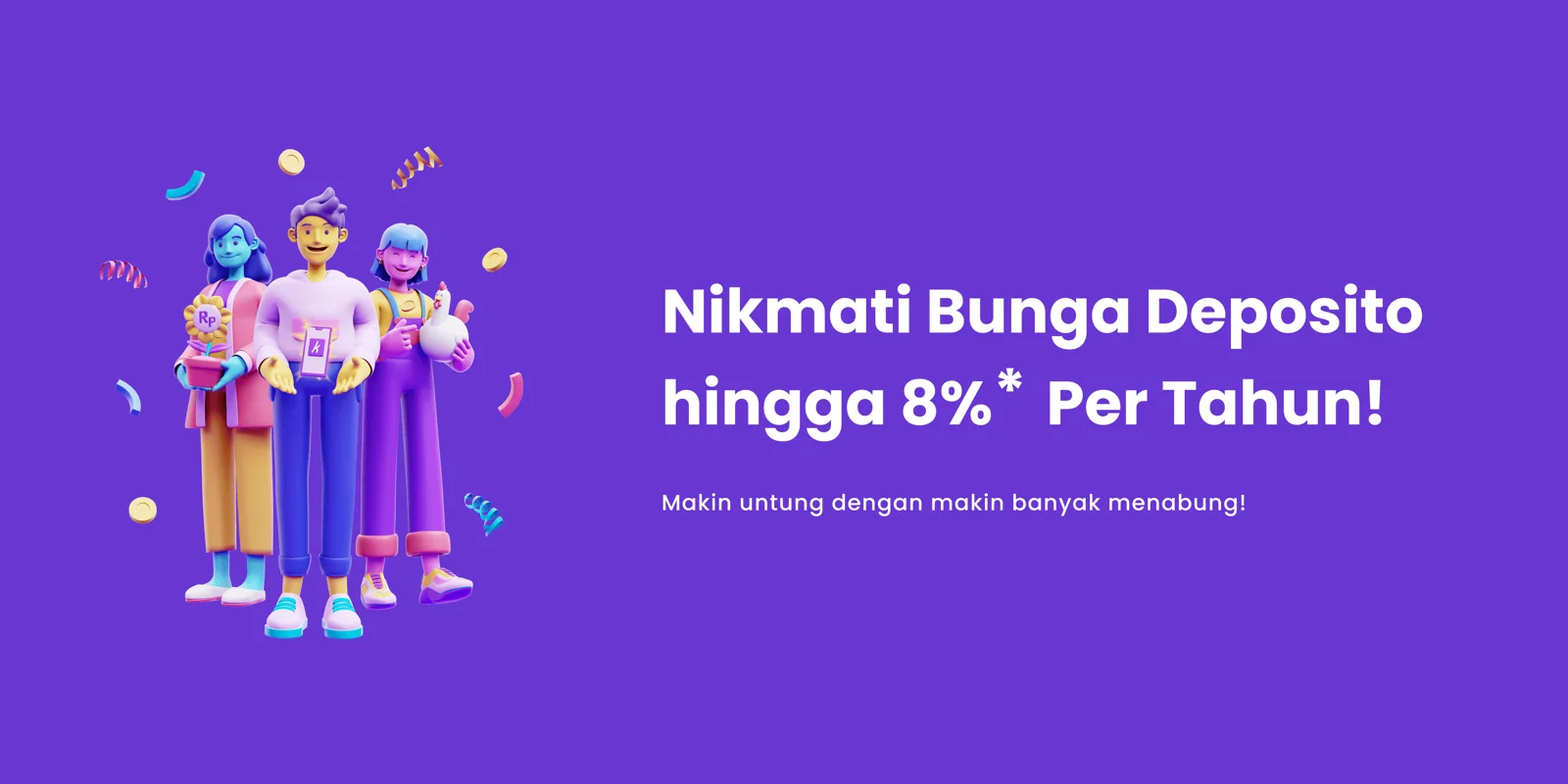 Banner Krom Bank bunga deposito hingga 8 persen per tahun