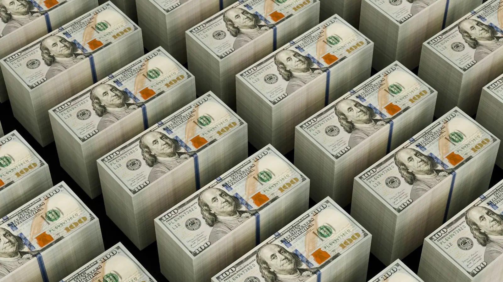 Tumpukan uang kertas 100 dolar AS
