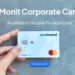 Tangan memegang kartu debit bisnis Monit Mastercard